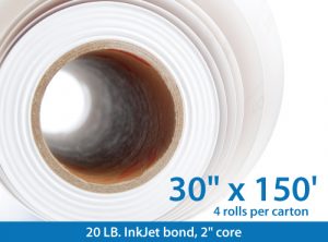 wide format inkjet plotter paper 30"x150'